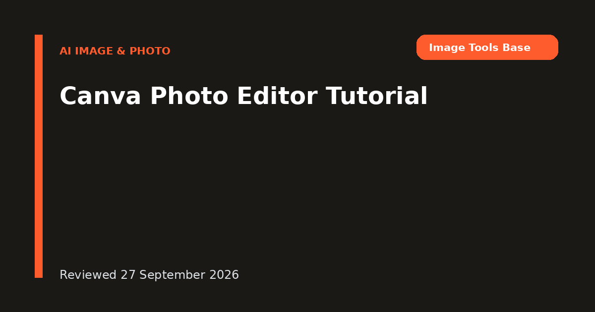 Canva Photo Editor Tutorial