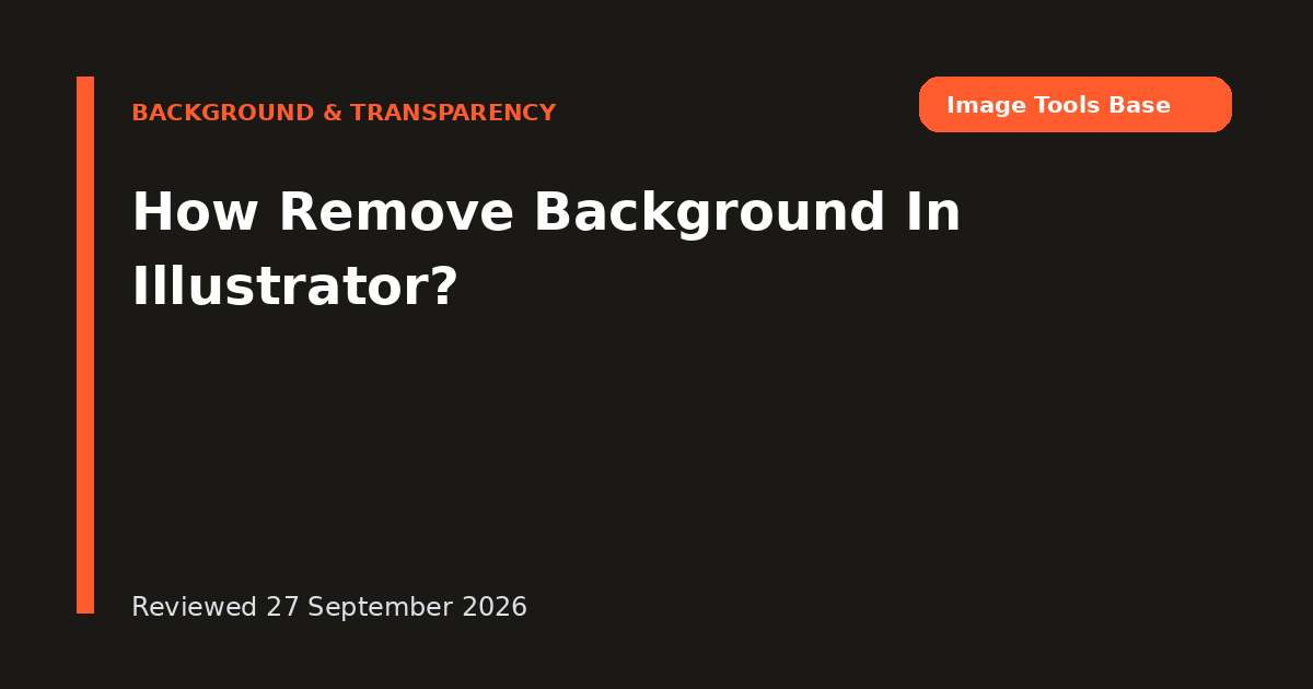 How Remove Background In Illustrator?