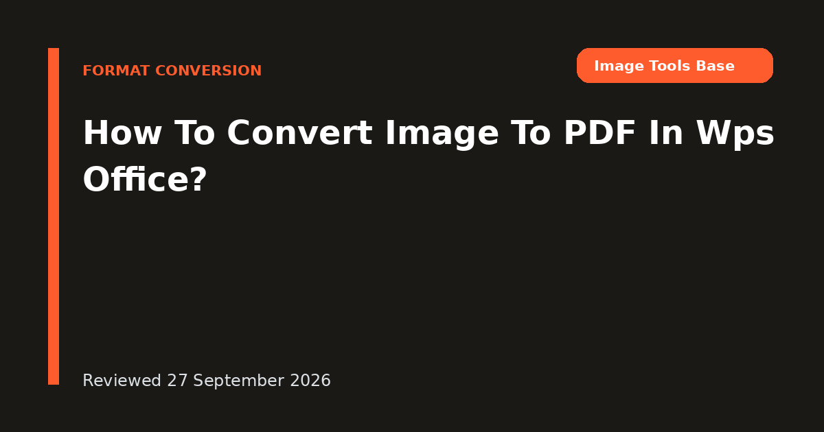 How To Convert Image To PDF In Wps Office?