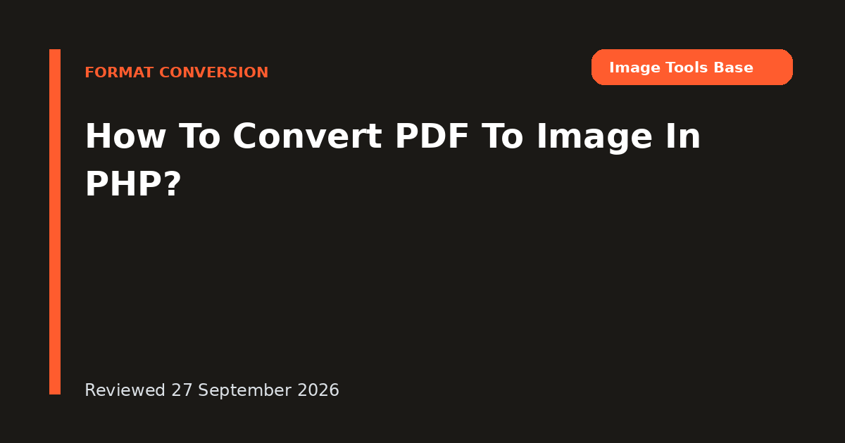 How To Convert PDF To Image In PHP?