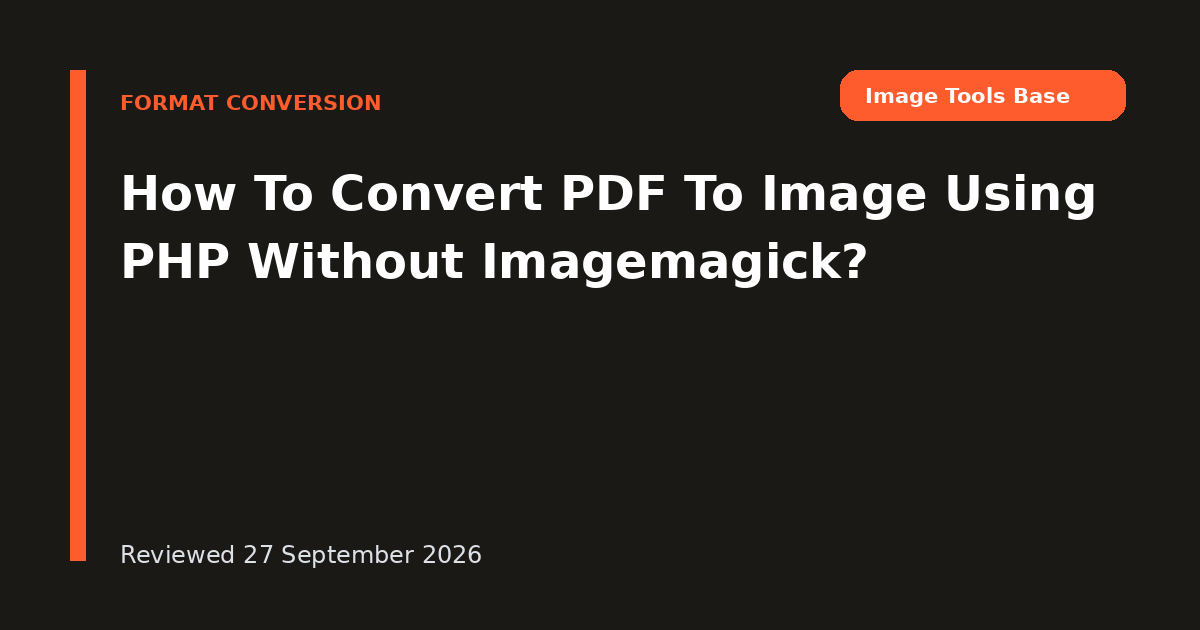 How To Convert PDF To Image Using PHP Without Imagemagick?