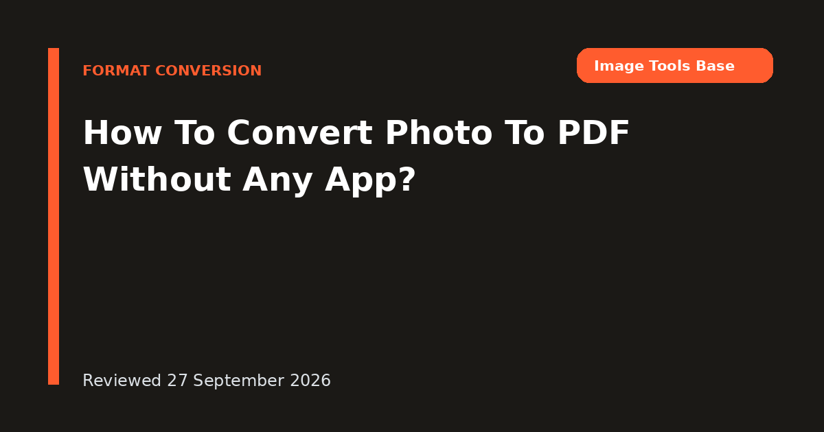 How To Convert Photo To PDF Without Any App?
