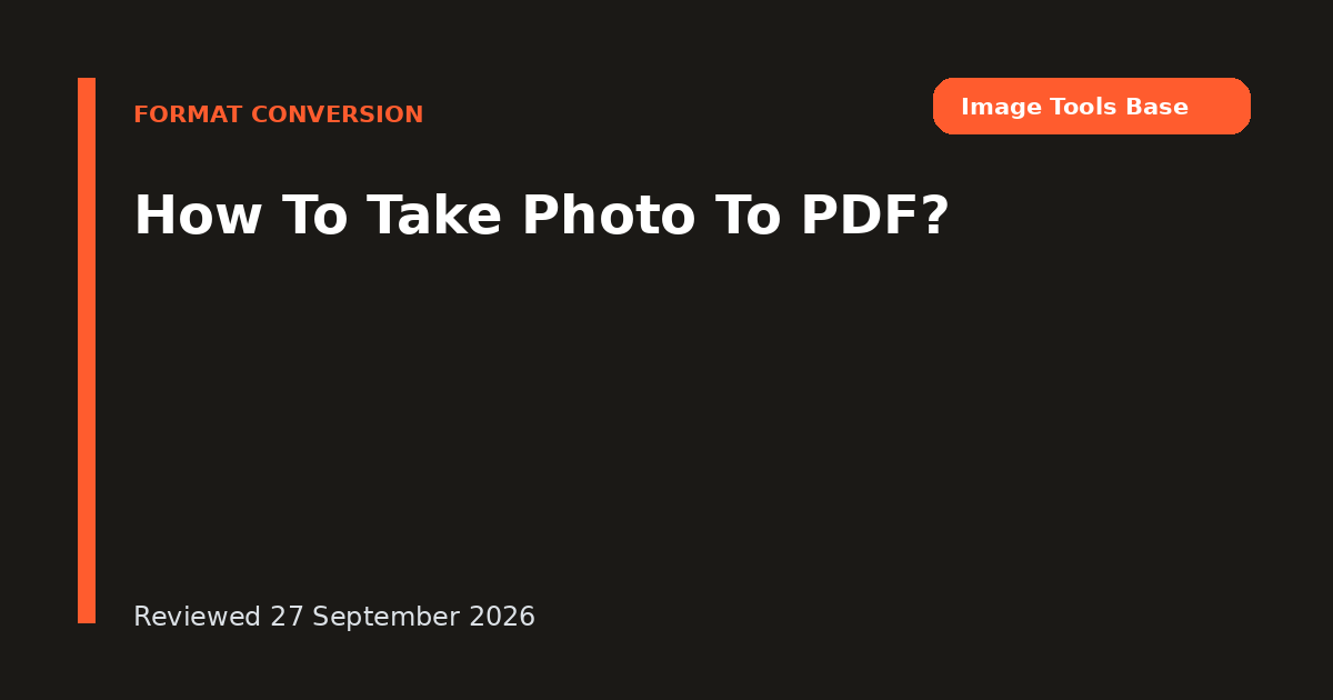 How To Take Photo To PDF?