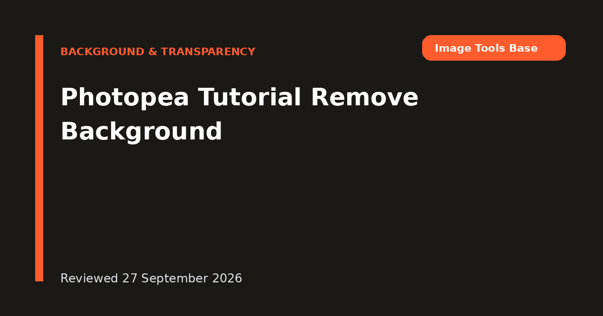 Photopea Tutorial Remove Background