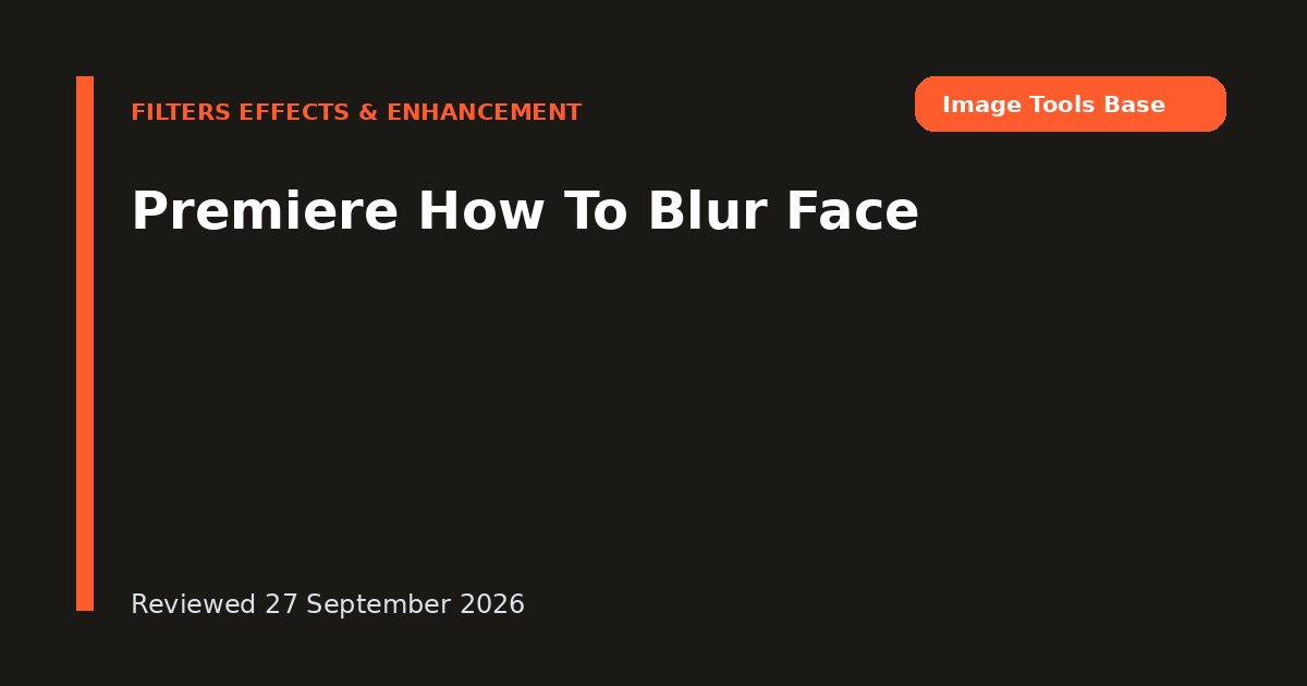 Premiere How To Blur Face