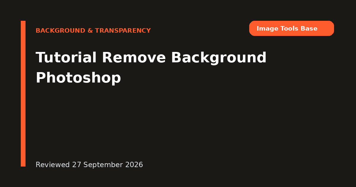 Tutorial Remove Background Photoshop