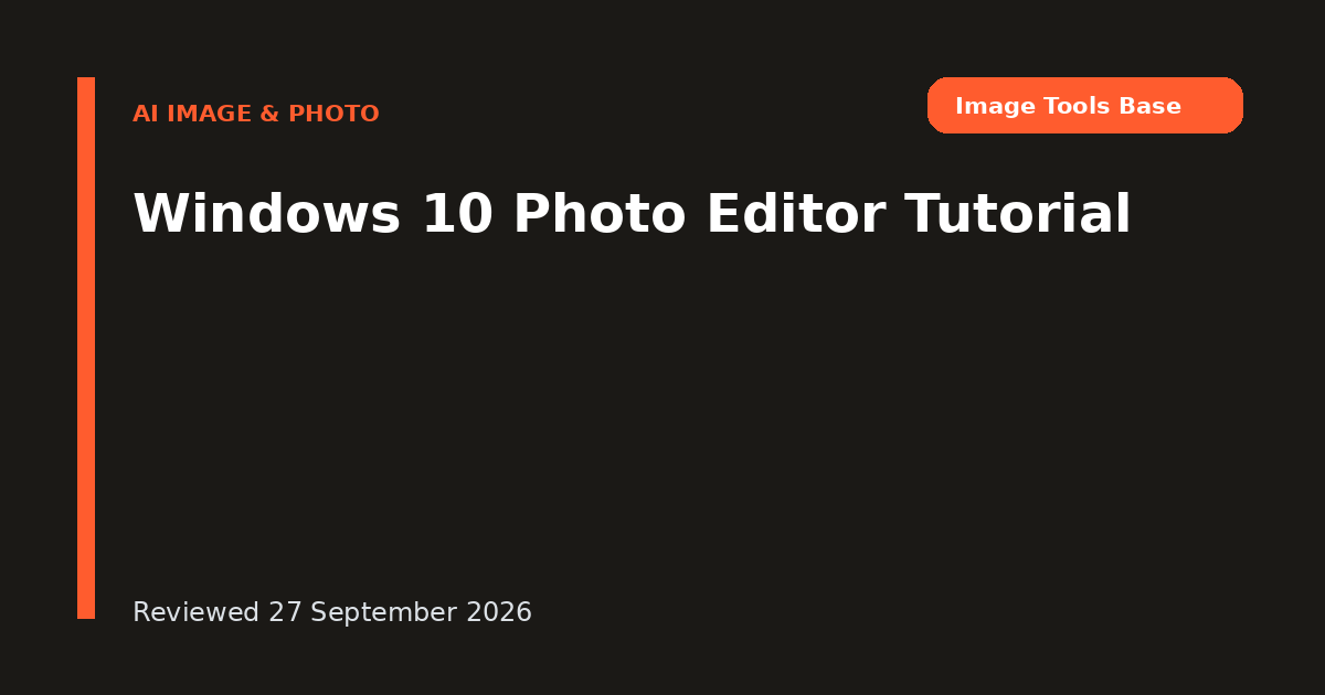 Windows 10 Photo Editor Tutorial